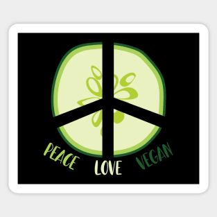 Peace Love Vegan cute Cucumber Sticker